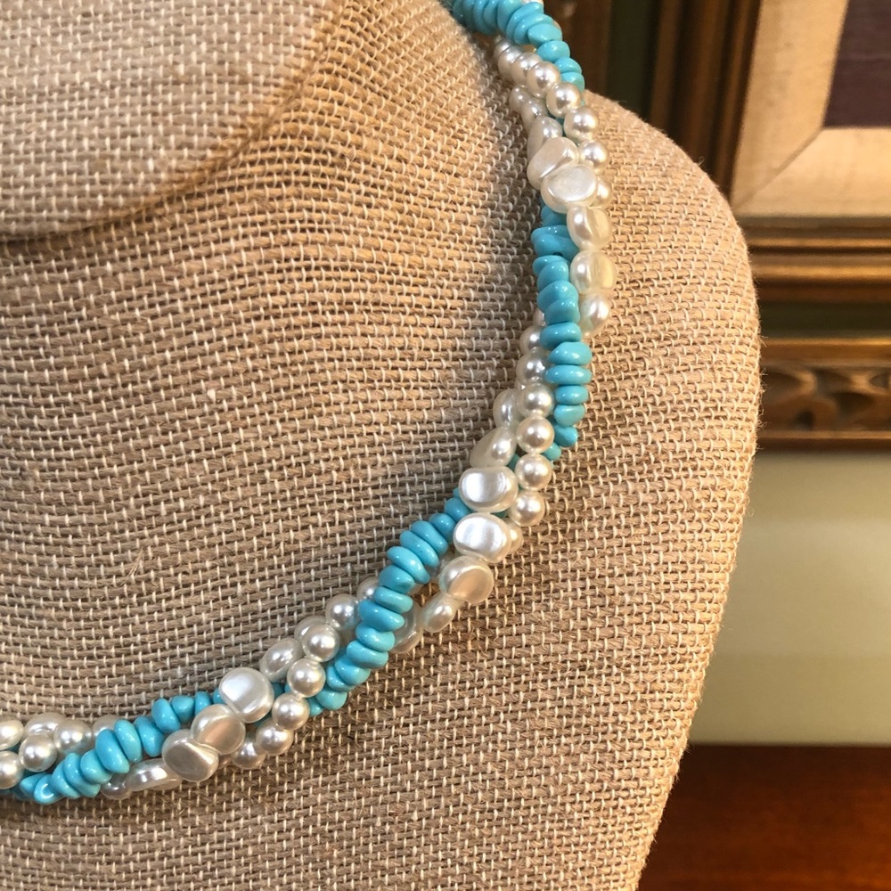 Vintage beaded twisted strand necklace